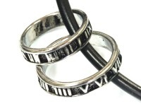 メンズネックレス/ダブルローマリング/ブラックレザー/1個|メンズネックレス|アクセサリー