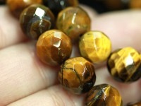 激安！人気★天然石ブレスレット/タイガーアイ/64面カット/約10mm/1本【天然石/パワーストーン】【アメリカツーソン・香港展示会・世界各地出展品買い付け】