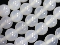 優しいホワイトカラー★4A/天然石ビーズ/ホワイトカルセドニー/ラウンド/10mm/1連【天然石/パワーストーン】【アメリカツーソン・香港展示会・世界各地出展品買い付け】|カルセドニー