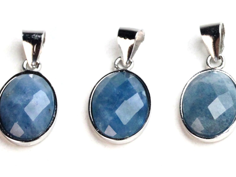 1粒売り/天然石ペンダントトップ/アクアマリン/オーバル/ミラーカット  