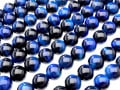 鮮かなブルーカラー★AAAA/天然石ビーズ/ブルータイガーアイ（染色）/ラウンド/8mm/1連【天然石/パワーストーン】【アメリカツーソン・香港展示会・世界各地出展品買い付け】