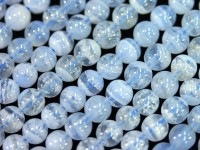 縞模様★優しいブルーの発色★3A/天然石ビーズ/ブルーレースアゲート/ラウンド/6mm/1連【天然石/パワーストーン】【アメリカツーソン・香港展示会・世界各地出展品買い付け】|ブルーレースアゲート|ア