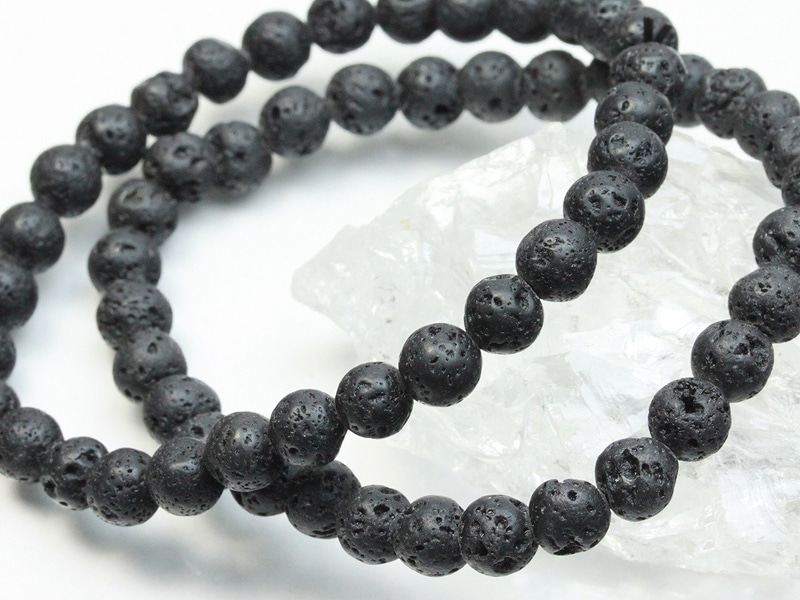 ラヴァストーンブレスレット 激安！人気☆A⁄天然石ブレスレット⁄ラヴァストーン（Lava Stone⁄熔岩石