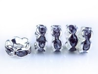 【激安】パーツ・副資材/ロンデル/シルバー＆ネイビー/8mm/波型/10個|パーツ・副素材