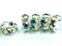 【激安】パーツ・副資材/ロンデル/シルバー＆ホログラム/6mm/波型/10個|パーツ・副素材