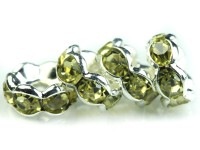 【激安】パーツ・副資材/ロンデル/シルバー＆イエロー/6mm/波型/10個|パーツ・副素材