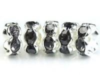 【激安】パーツ・副資材/ロンデル/シルバー＆グレー/6mm/波型/10個|パーツ・副素材