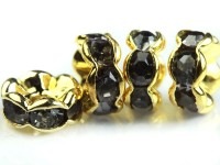 【激安】パーツ・副資材/ロンデル/ゴールド＆グレー/7mm/波型/10個|パーツ・副素材