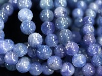 光によって色を変える幻想的な石★天然石ブレスレット/タンザナイト（ブルーゾイサイト/Tanzanite/黝簾石）/ラウンド/7.5-8.4mm/1本【天然石/パワーストーン】【アメリカツーソン・香港展