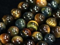 人気のイエローブルーカラー★AA/天然石ビーズ/マーブルタイガーアイ/ラウンド/6mm/1連【天然石/パワーストーン】【アメリカツーソン・香港展示会・世界各地出展品買い付け】|タイガーアイ各種