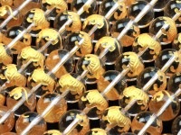 開運・運気上昇運★西の霊獣「白虎」★職人の手彫り！★天然石ビーズ/水晶四神彫/白虎/ラウンド/12mm/1連【天然石/パワーストーン】【アメリカツーソン・香港展示会・世界各地出展品買い付け】|天然石・