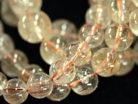 【数量限定入荷】希少色★透明度◎金運・情熱の石★2A/天然石ブレスレット/レッドルチルクォーツ（赤針水晶,Rutilated Quartz）/ラウンド/クリアタイプ/7.5-8.4mm/1本【天然石/