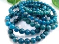 艶々ブルー★絆を強める石★ブラジル産★天然石ブレスレット/アパタイト(apatite・燐灰石)/ラウンド/約9mm/1本【天然石/パワーストーン】【アメリカツーソン・香港展示会・世界各地出展品買い付け
