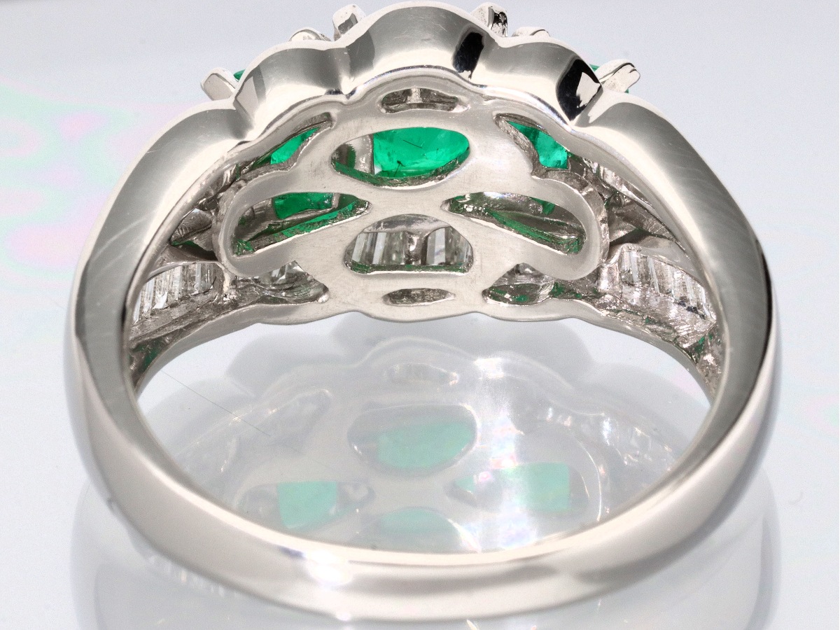 1点物】鑑別書付き☆世界四大宝石☆Pt900☆1.59ct☆エメラルドカット 