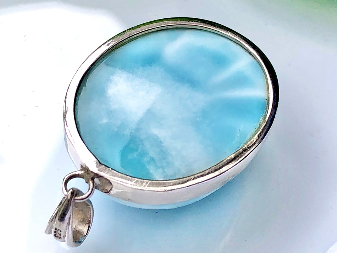 ラリマー　三大ヒーリングストーン　ペンダントトップ　ドミニカ共和国産 1点物】世界三大ヒーリングストーン☆sv925☆ドミニカ共和国産