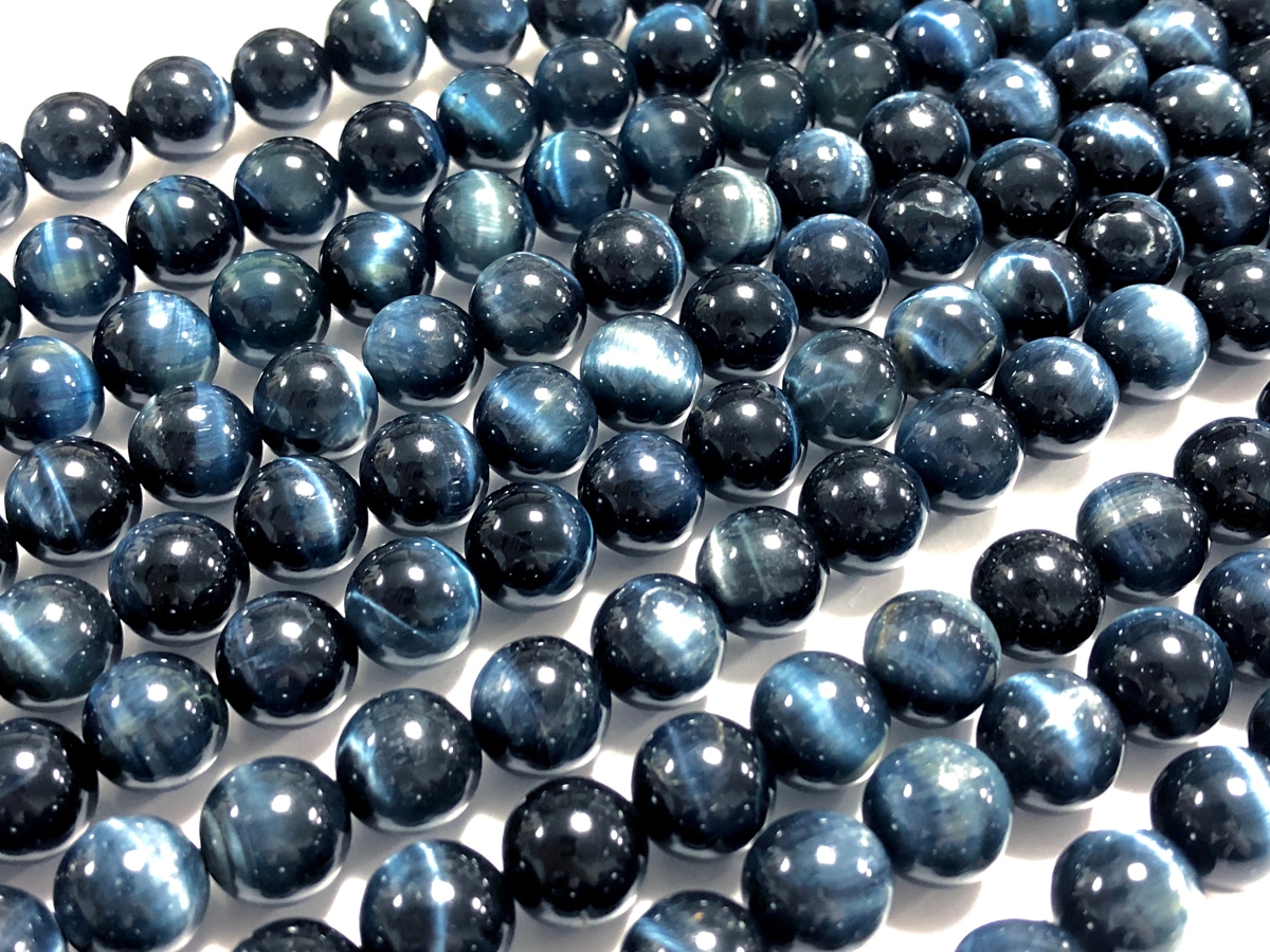 光るキャッツアイ☆仕事運・洞察力☆3A/天然石ビーズ/ホークスアイ