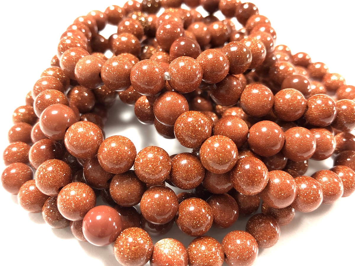 15.5㍉大玉キラキラ煌めく天然サンストーンブレスレットパワーストーン