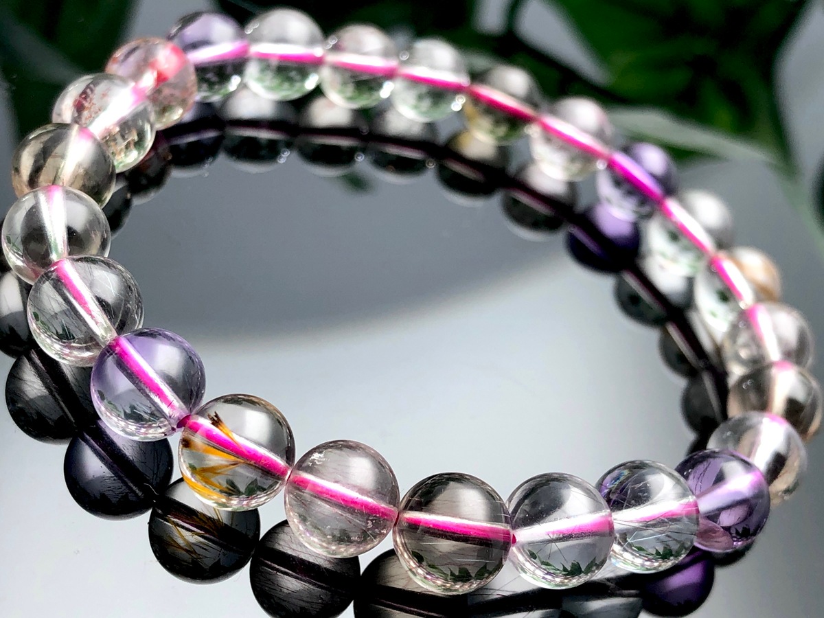 ��1��ʪ��Ʃ���١������饭������ʪ��ŷ���Х֥쥹��å�/�����ѡ����֥�(Super seven/��������åɥ��֥�)/�饦���/��7mm/1�ܡ�ŷ����/�ѥ���ȡ���ۡڥ���ꥫ�ġ����󡦹��Ÿ�����������Ͻ�Ÿ���㤤�դ���