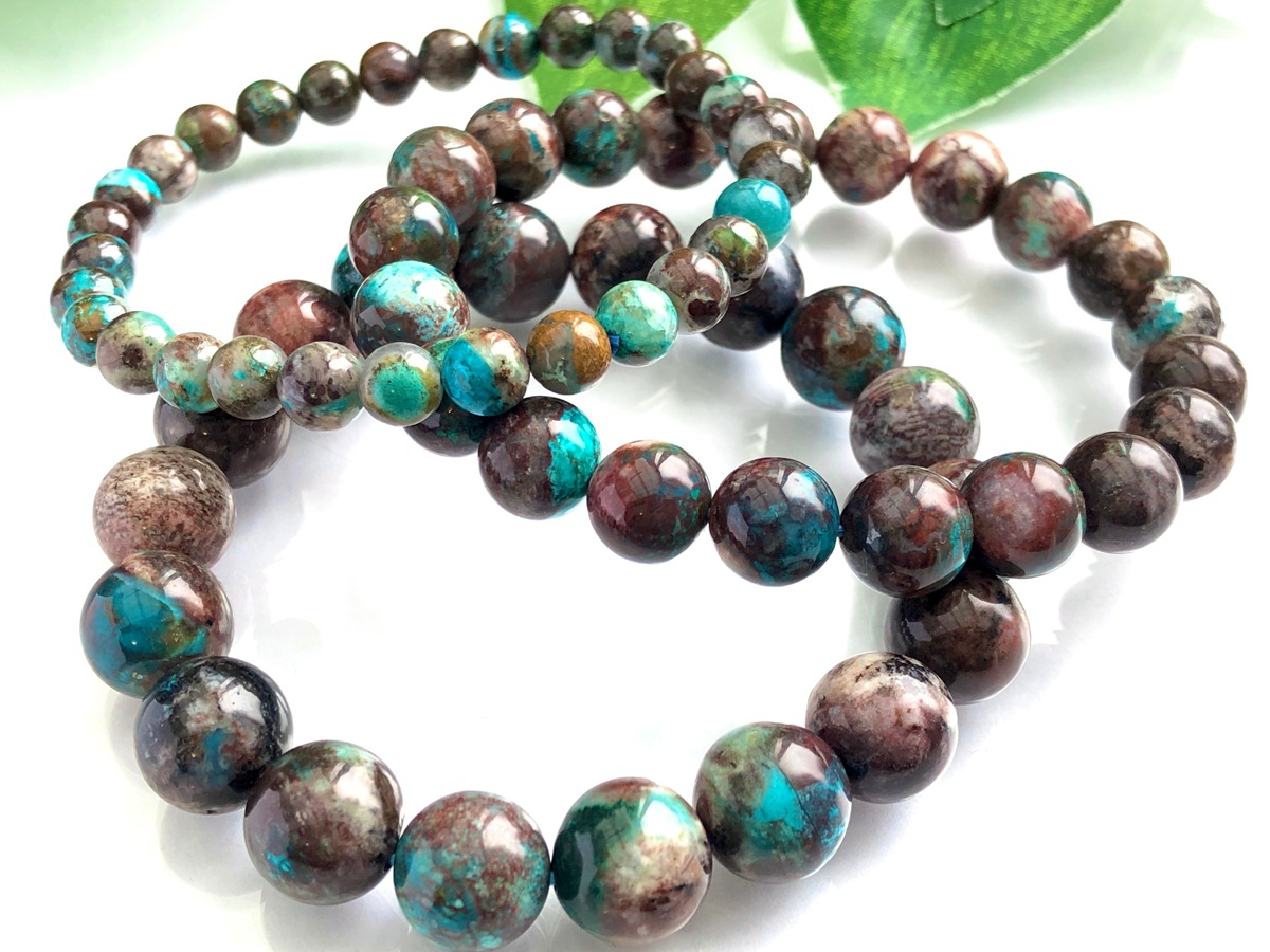 極上クリソコラブレスレットターコイズブルーパワーストーン7