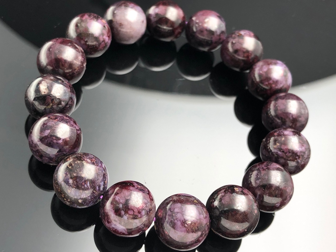 最高級天然石 紫色 スギライトブレスレット 約13mm