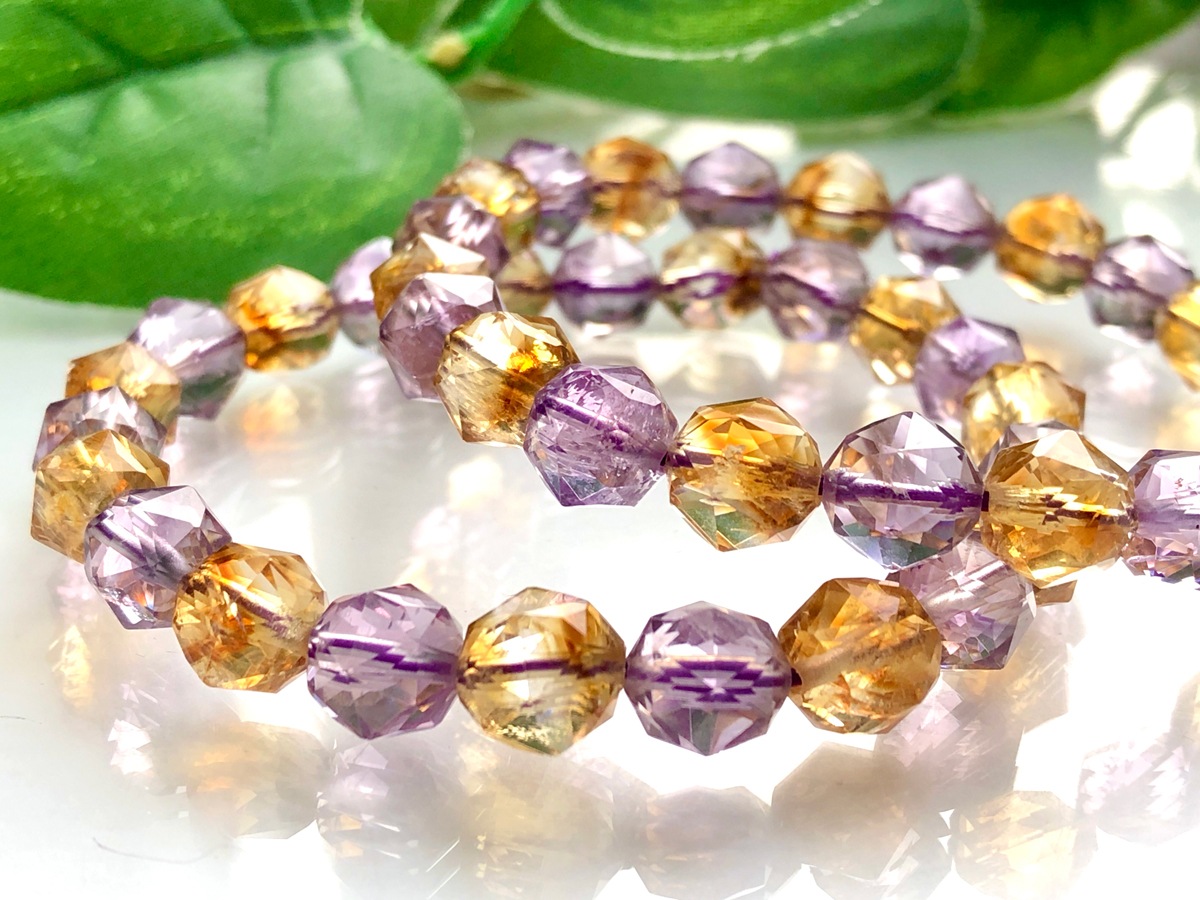 アクセサリー　天然石　デザインブレスレット　アメトリン　トンボ　ミツバチ アクセサリー 天然石 デザインブレスレット アメトリン トンボ