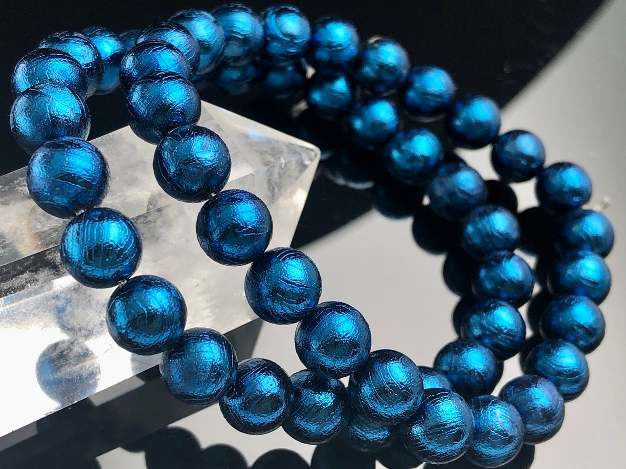 ギベオン隕石 12mm ナミビア共和国産]ギベオン隕石ブレスレット（約