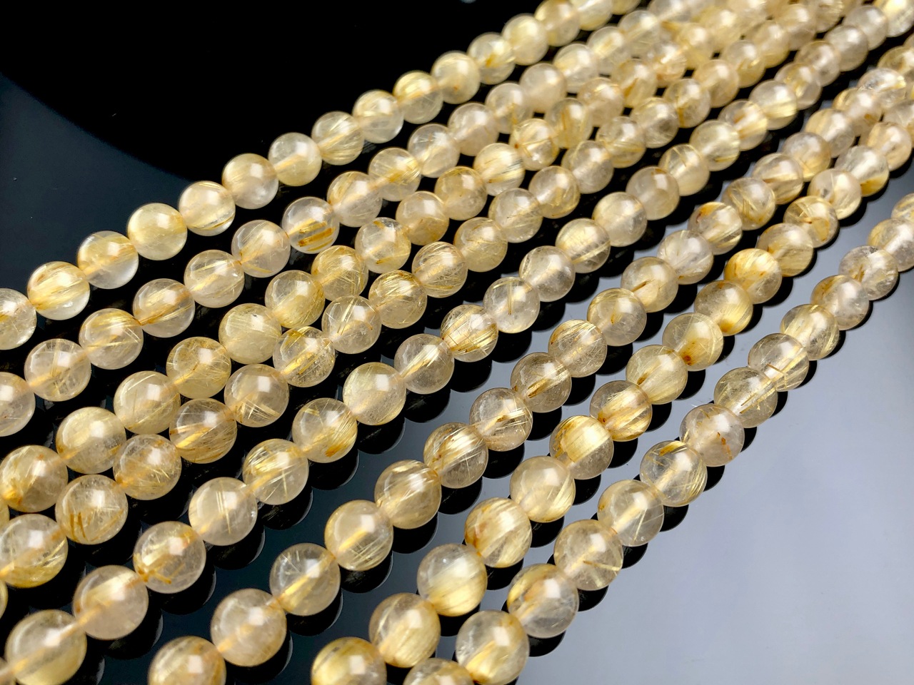 タイチンゴールドルチル粒売りビーズ約15mm 大粒⑦ | ヤマダウェブコム
