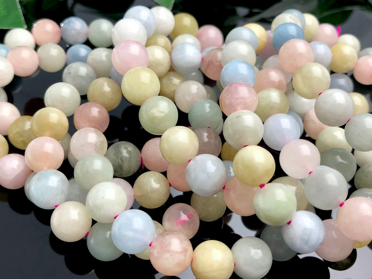 パステルカラーミックスジェード20面カット8mm 内径17cm +コレクション