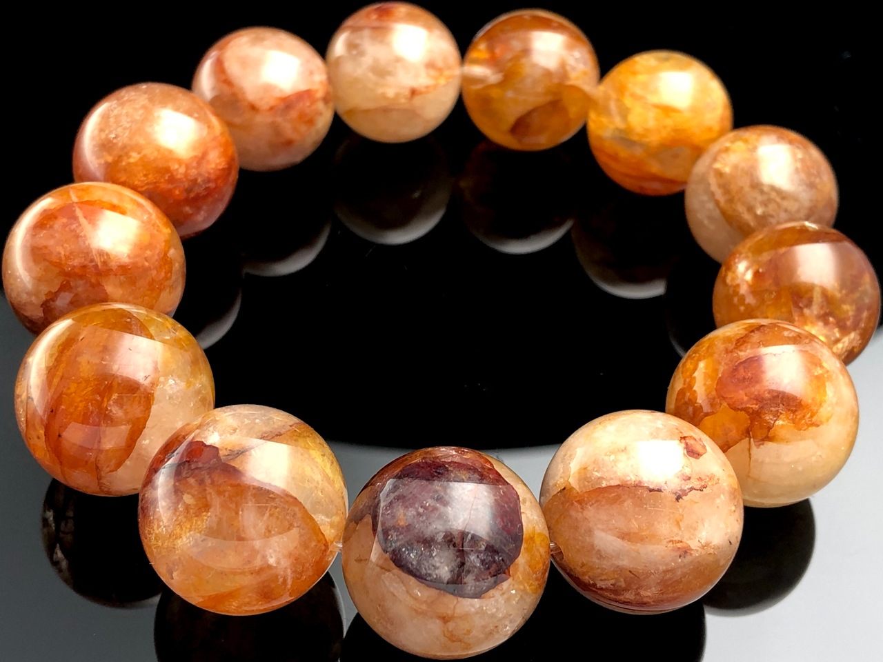 ��1��ʪ�ۥ֥饸�뻺��ŷ���Х֥쥹��å�/���������饤��ʥ��ȥ��󥯥�����(�������饯������/Aurora Quartz/Limonite in Quartz/��Ŵ��/����徽)/�饦���/��19mm/1�ܡ�ŷ����/�ѥ���ȡ���ۡڥ���ꥫ�ġ����󡦹��Ÿ�����������Ͻ�Ÿ���㤤�դ���