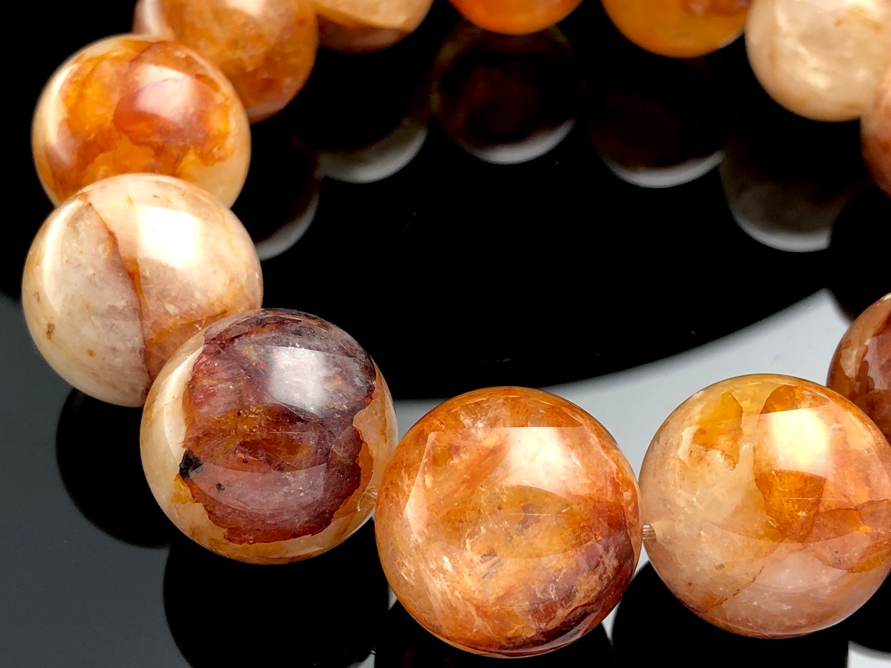 ��1��ʪ�ۥ֥饸�뻺��ŷ���Х֥쥹��å�/���������饤��ʥ��ȥ��󥯥�����(�������饯������/Aurora Quartz/Limonite in Quartz/��Ŵ��/����徽)/�饦���/��19mm/1�ܡ�ŷ����/�ѥ���ȡ���ۡڥ���ꥫ�ġ����󡦹��Ÿ�����������Ͻ�Ÿ���㤤�դ���