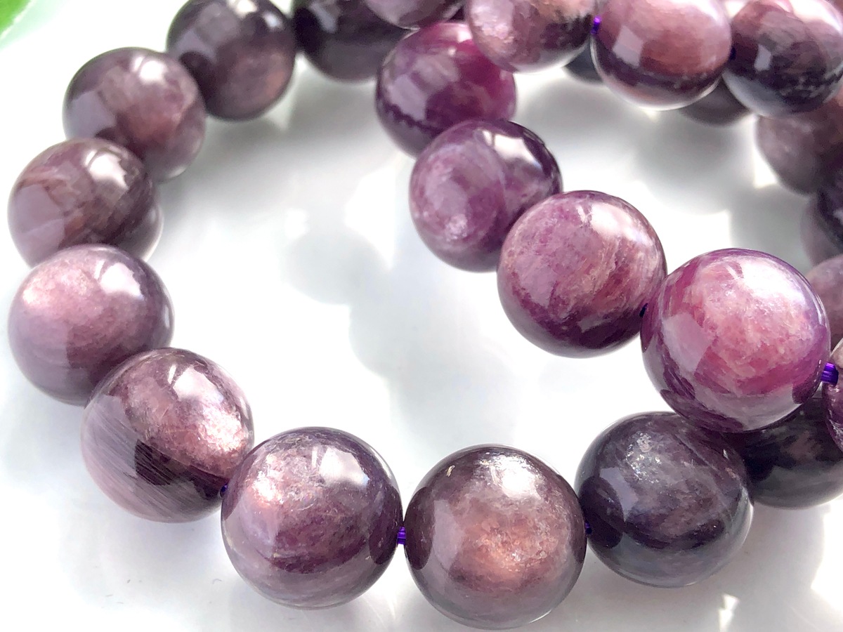 ��ȯ���������ޥ�����ŷ���Х֥쥹��å�/�ѡ��ץ�ޥ����ʥ�ԥɥ饤��/mica/(Lepidolite/���������)/�饦���/��9mm/1�ܡ�ŷ����/�ѥ���ȡ���ۡڥ���ꥫ�ġ����󡦹��Ÿ�����������Ͻ�Ÿ���㤤�դ���