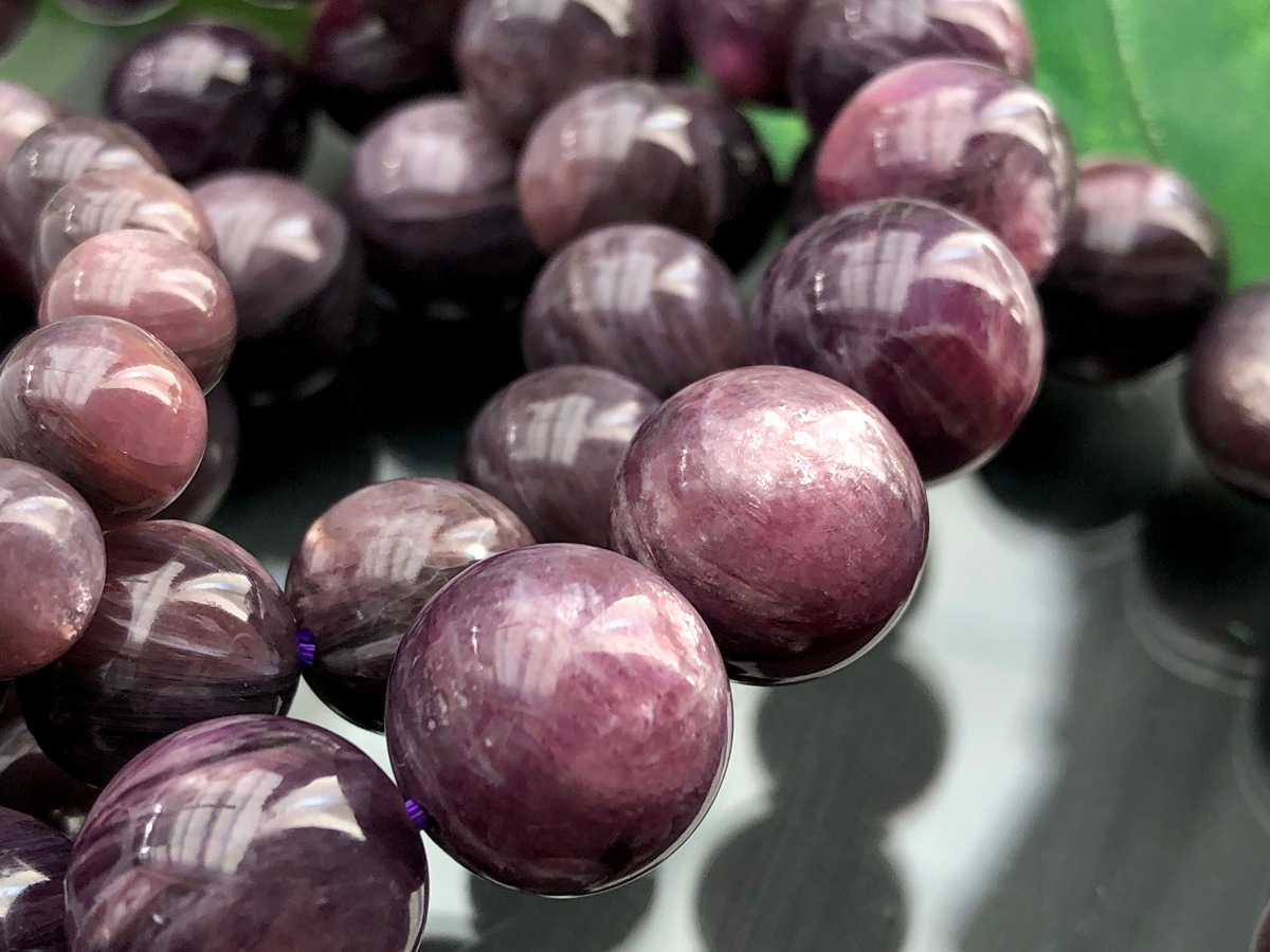 ��ȯ���������ޥ�����ŷ���Х֥쥹��å�/�ѡ��ץ�ޥ����ʥ�ԥɥ饤��/mica/(Lepidolite/���������)/�饦���/��9mm/1�ܡ�ŷ����/�ѥ���ȡ���ۡڥ���ꥫ�ġ����󡦹��Ÿ�����������Ͻ�Ÿ���㤤�դ���