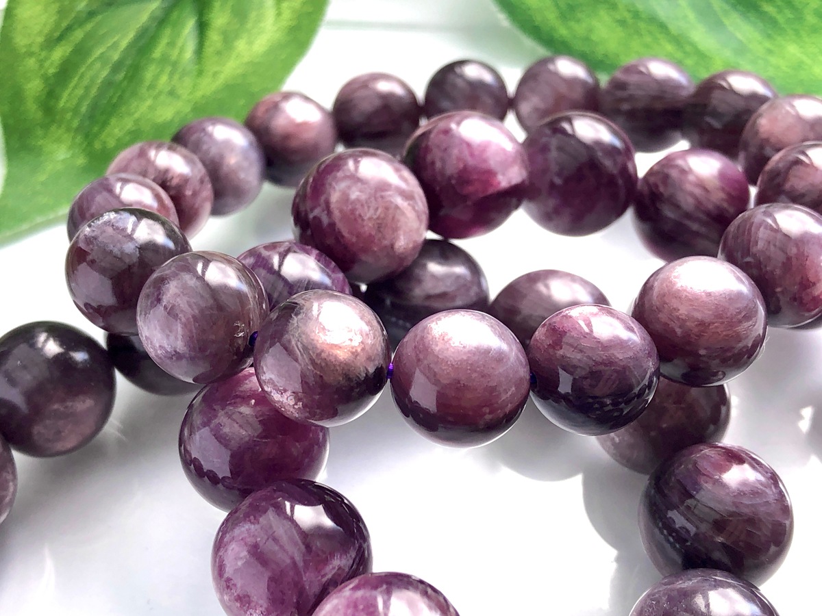 ��ȯ���������ޥ�����ŷ���Х֥쥹��å�/�ѡ��ץ�ޥ����ʥ�ԥɥ饤��/mica/(Lepidolite/���������)/�饦���/��9mm/1�ܡ�ŷ����/�ѥ���ȡ���ۡڥ���ꥫ�ġ����󡦹��Ÿ�����������Ͻ�Ÿ���㤤�դ���