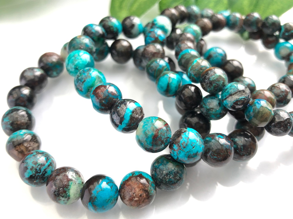 幸運を呼び寄せる石☆天然石ブレスレット/クリソコラ(クリソコーラ  