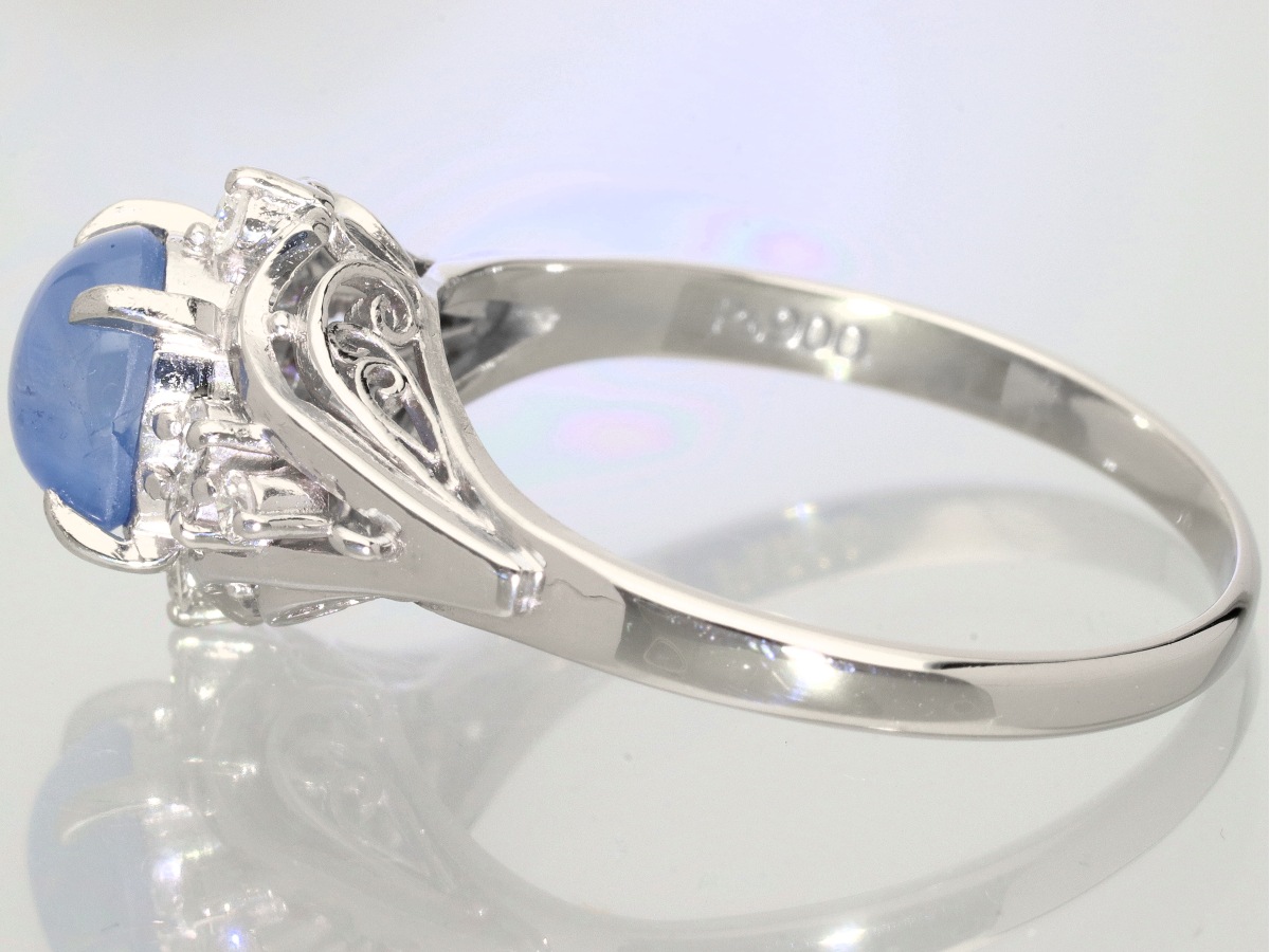 1点物】鑑別書付き☆世界四大宝石☆Pt900☆1.55ct☆オーバルカボション 