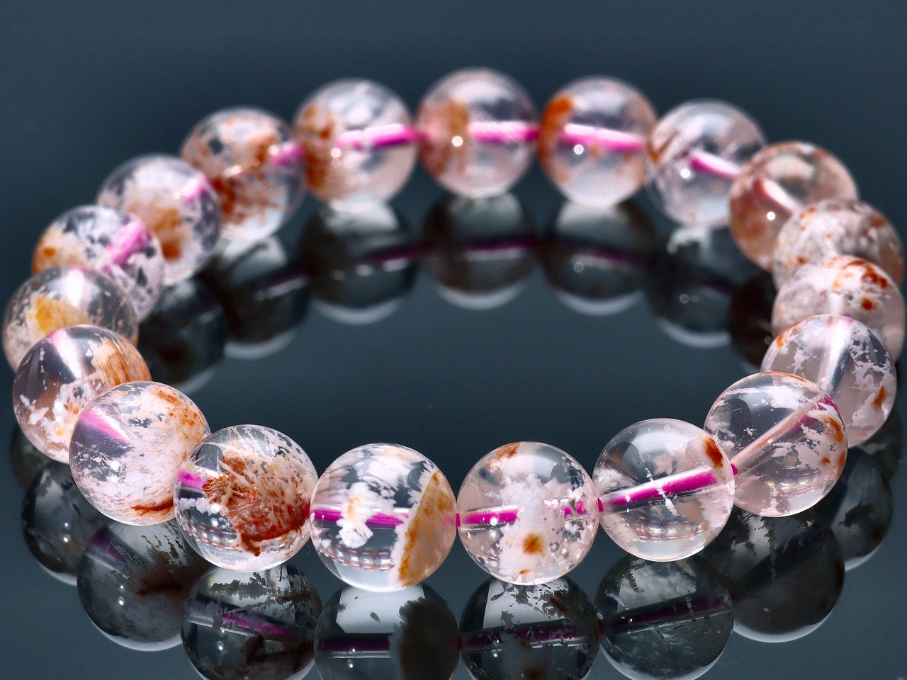 1ʪʿΤ褦ŷХ֥쥹å/Ρǥ󥯥(snow garden quartz/徽)/饦/10mm/1ܡŷ/ѥȡۡڥꥫġ󡦹ŸϽŸ㤤դN