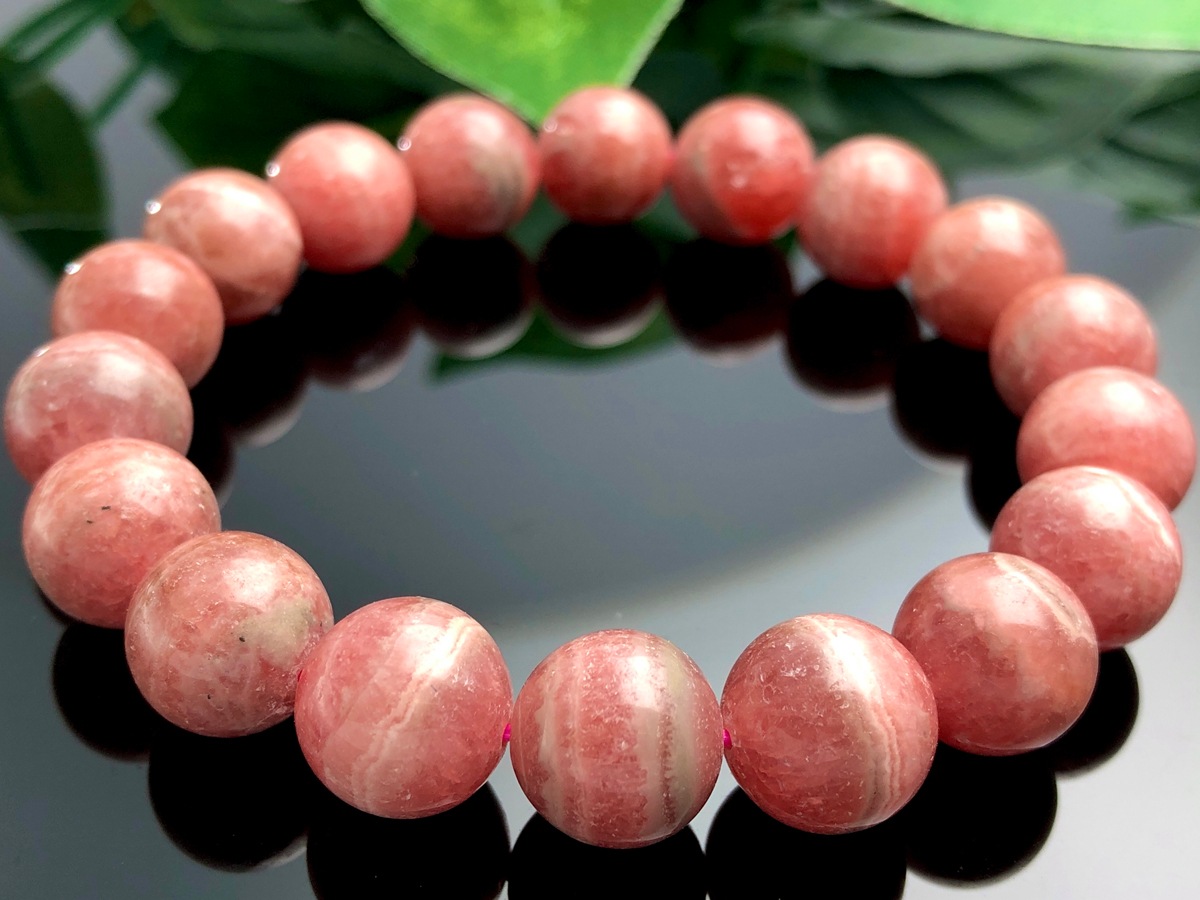 高品質天然インカローズ約11〜12mm 大玉ブレスレット送料無料