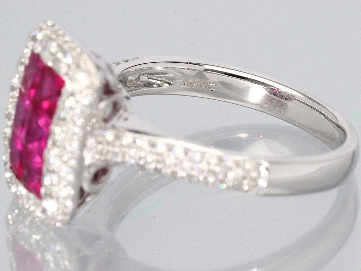 1点物】鑑別書付き☆世界四大宝石☆K18WG☆1.15ct☆プリンセスカット 
