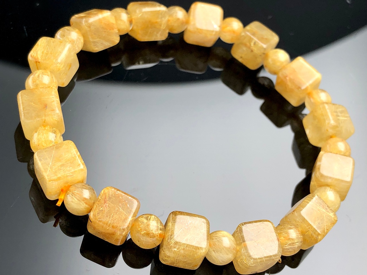 ギベオン＆ゴールドルチル ブレスレット 金針 （ギベオン＆ゴールド  