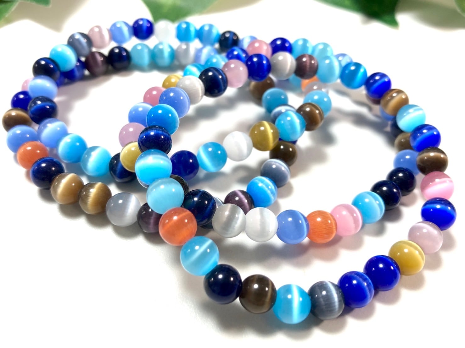 人気！☆限定入荷☆キャッツアイブレスレット/マルチカラー02/約