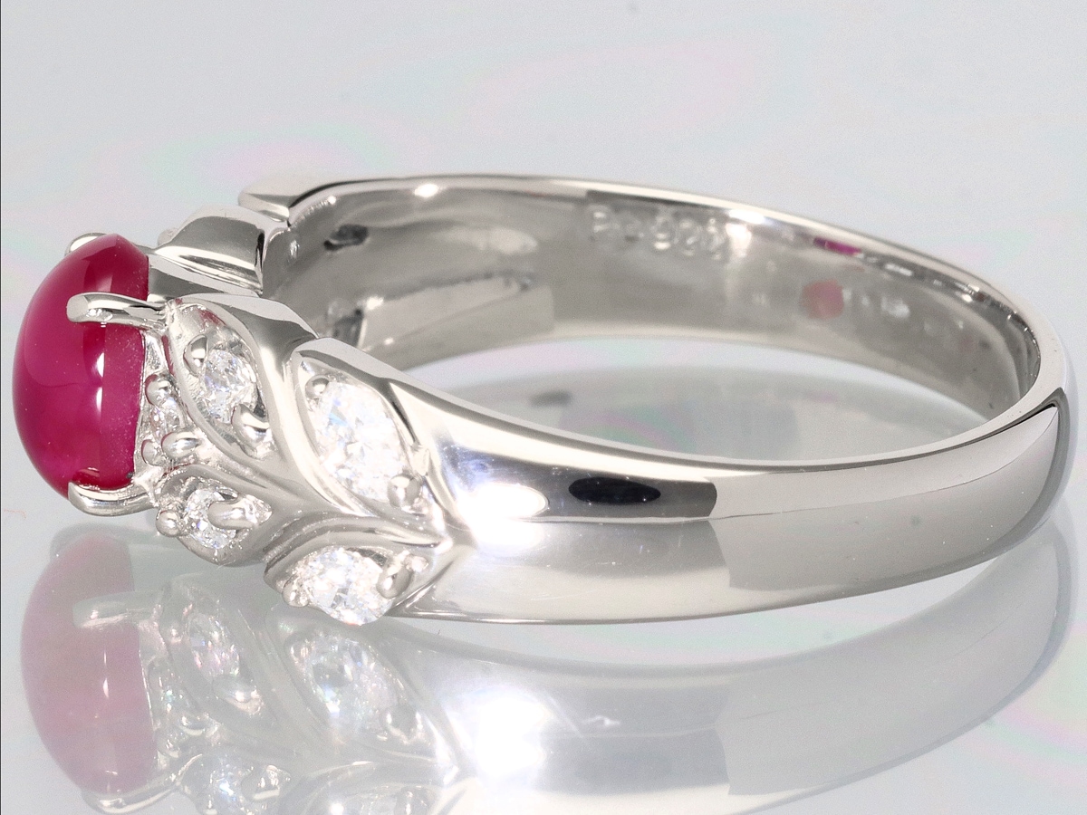 1点物】鑑別書付き☆世界四大宝石☆Pt900☆1.08ct☆カボション