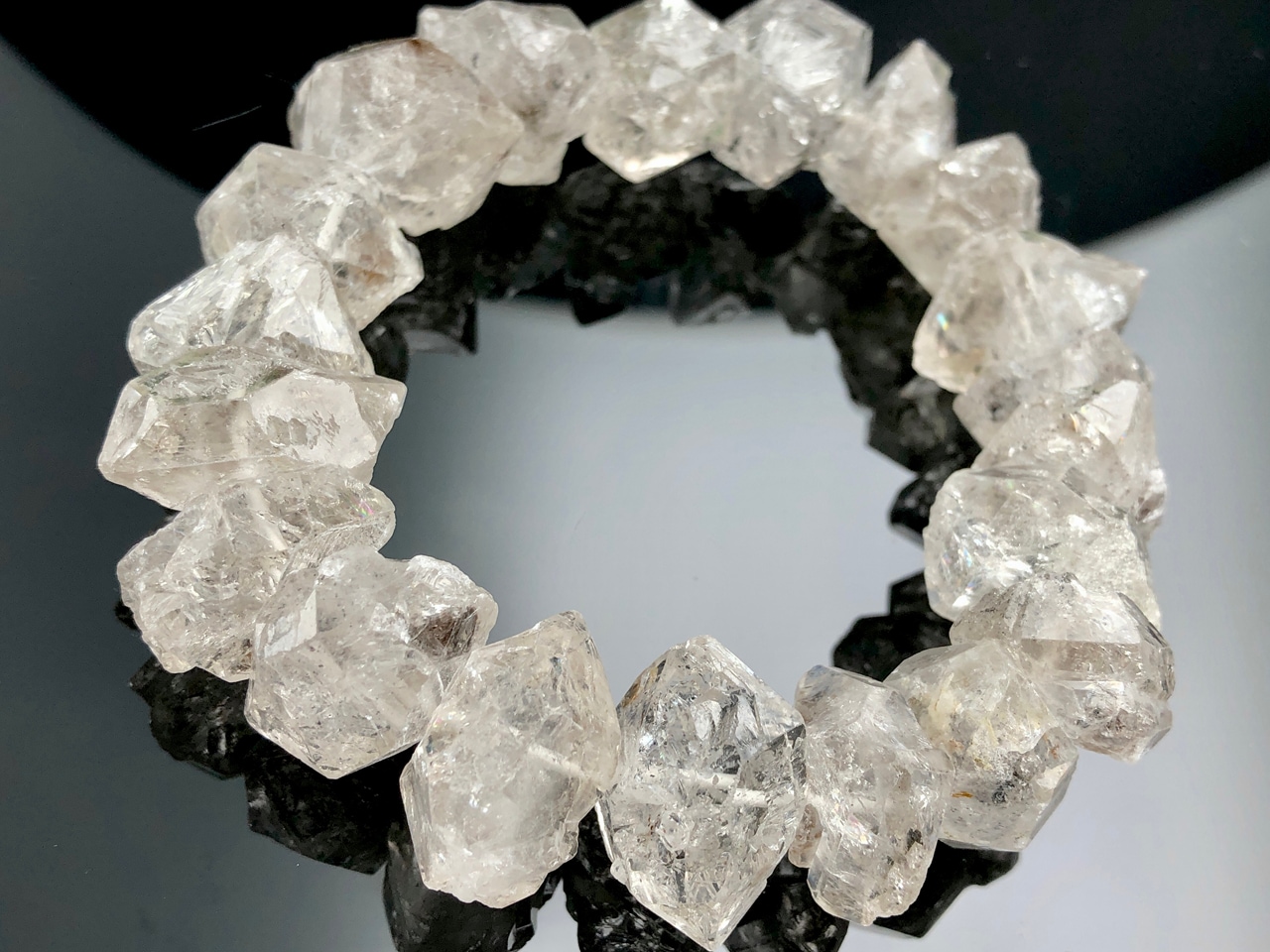 天然ヒマラヤ水晶 レインボークリスタルブレスレット大玉 16mm玉