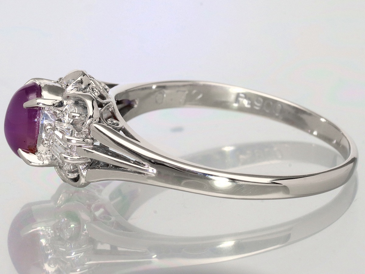 1点物】鑑別書付き☆世界四大宝石☆Pt900☆0.72ct☆カボションカット 