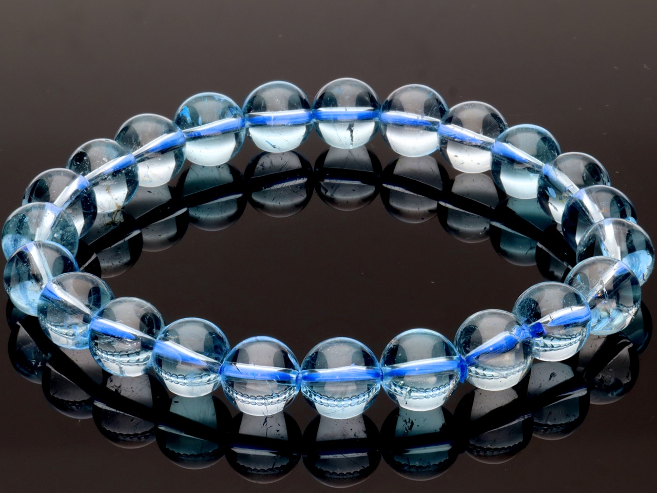 ブルートパーズ 11mm ブレスレット 天然石 パワーストーン 透明度抜群