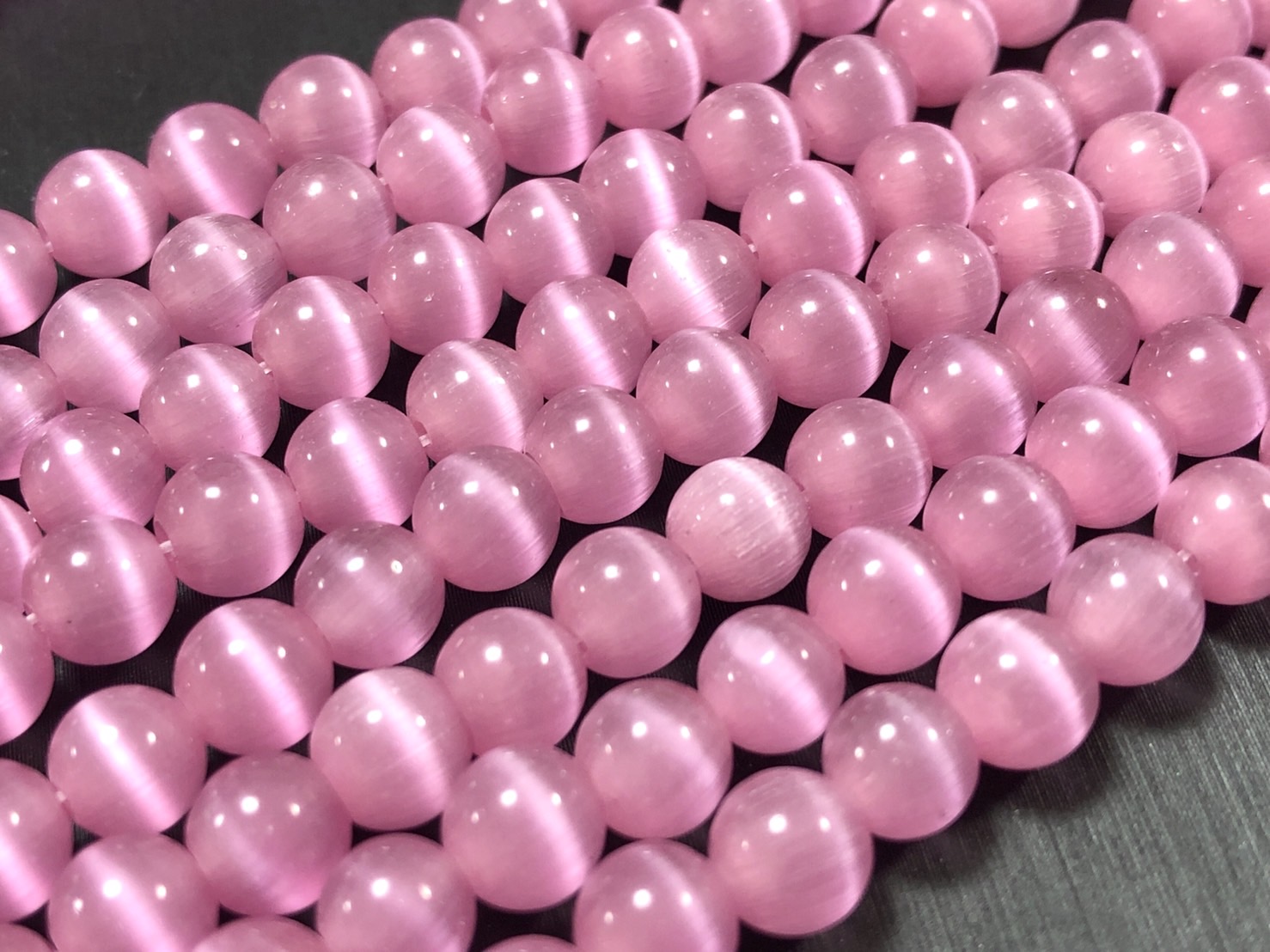 人気！☆限定入荷☆パワーストーンビーズ/キャッツアイピンク006/約6mm 