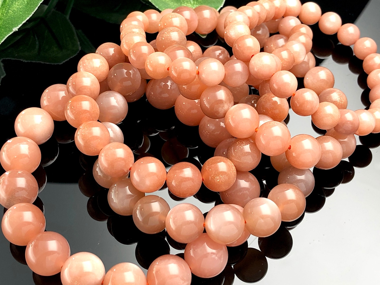 優しいピンクオレンジカラー☆天然石ブレスレット/ピンクムーン