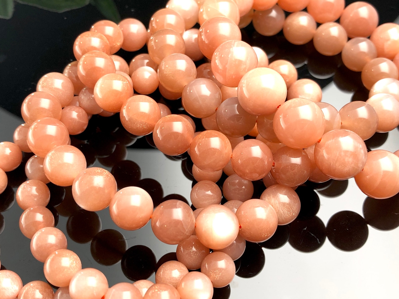 優しいピンクオレンジカラー☆天然石ブレスレット/ピンクムーン