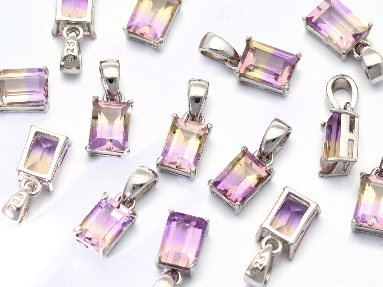 アメジスト・シトリン共生☆sv925☆天然石ペンダントトップ