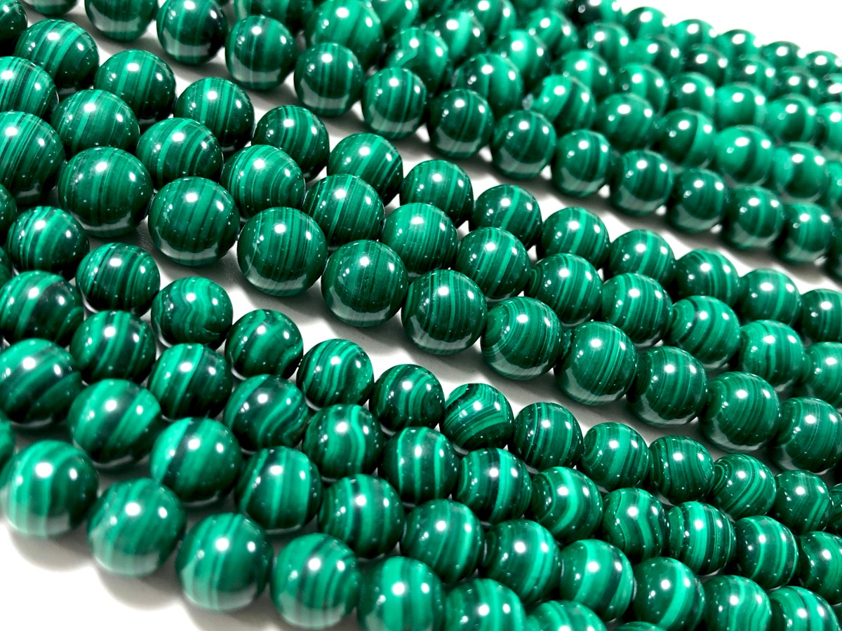 マラカイト ブレスレット 6mm AA 孔雀石 天然石 パワーストーン 清々 