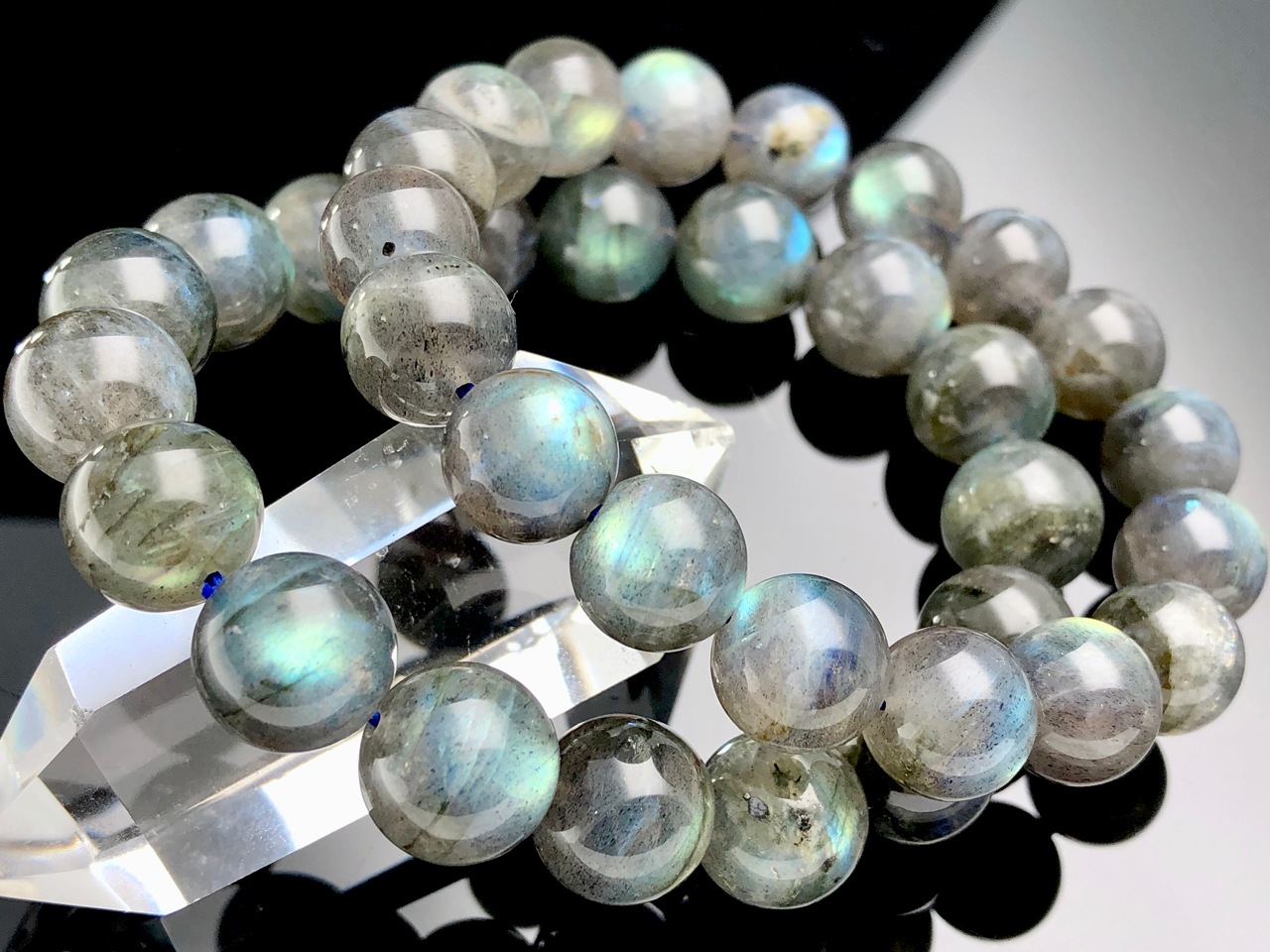 ŷ���Х֥쥹��å�/�쥤��ܡ���֥�ɥ饤��(Labradorite/�⳥Ĺ��)/�饦���/��11mm/1�ܡ�ŷ����/�ѥ���ȡ���ۡڥ���ꥫ�ġ����󡦹��Ÿ�����������Ͻ�Ÿ���㤤�դ���